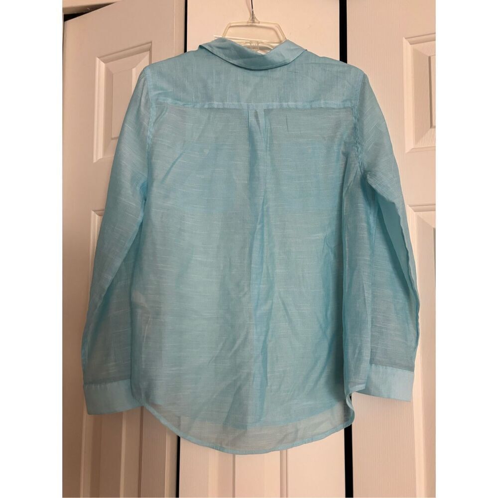Chico’s Sheer Button Up Blouse - Picture 4 of 6